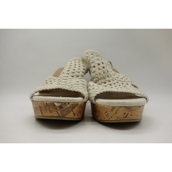Mudd Beige Woven Casual Buckle Platform Wedge Heel Sandals Shoes Women's 10 M - Picture 7 of 11